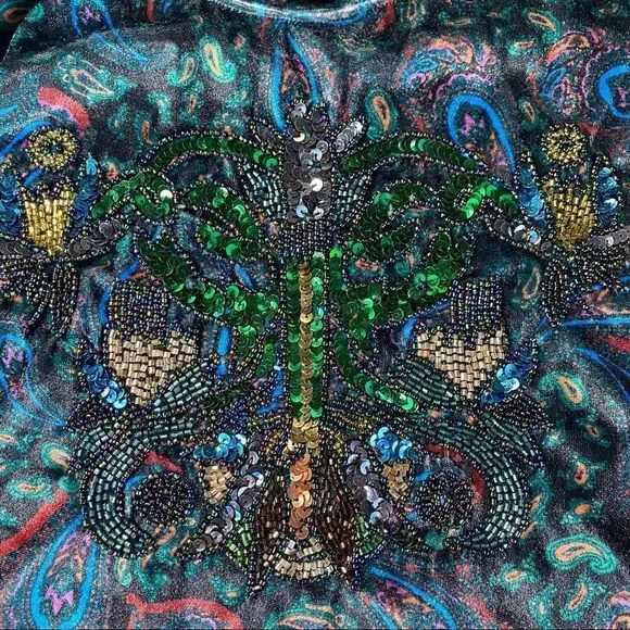 Free People L’amour Velvet Paisley Bell Sleeve Top - Picture 7 of 9